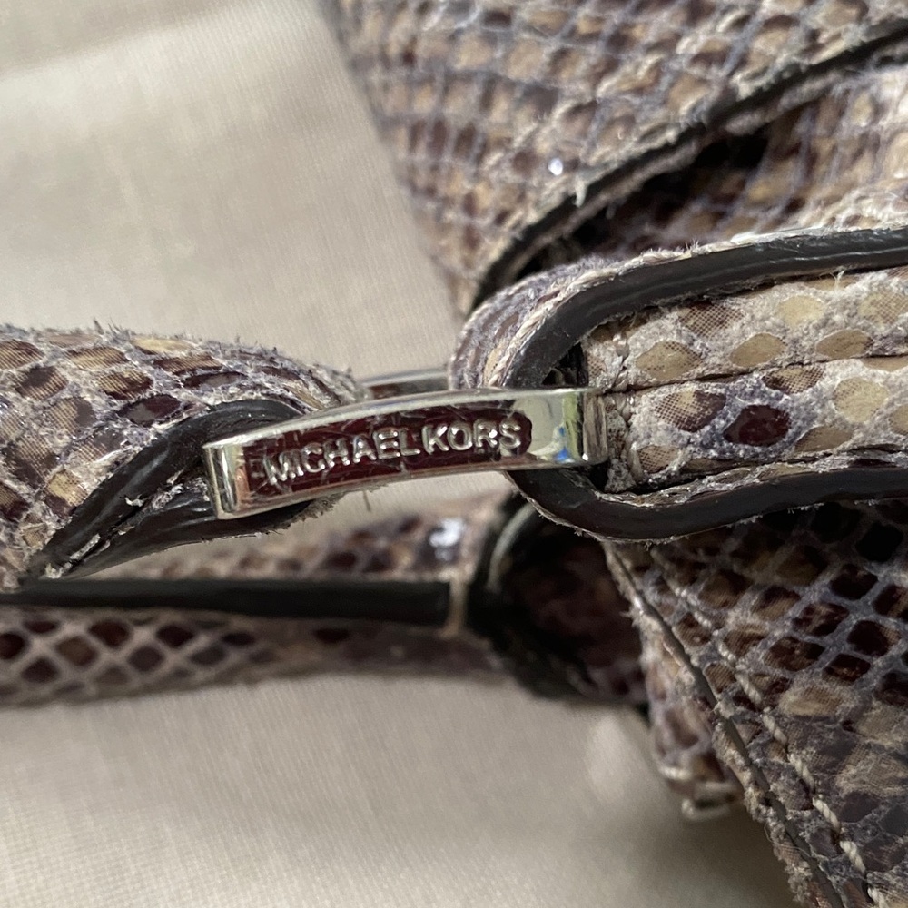 MICHAEL Michael Kors Brown Snakeskin-Print Satchel - Picture 13 of 16